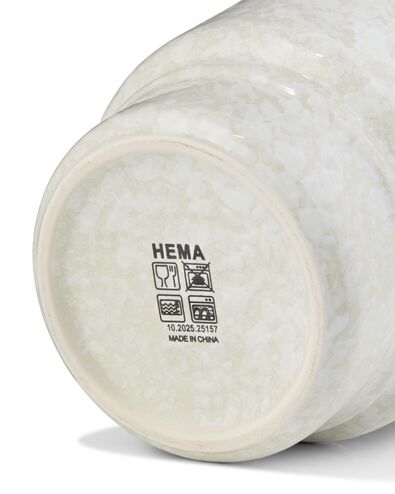 mug 350 ml fa&iuml;ence mouchet&eacute; blanc - 80660357 - HEMA