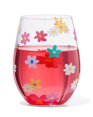 verre 550ml fleurs - 61110061 - HEMA