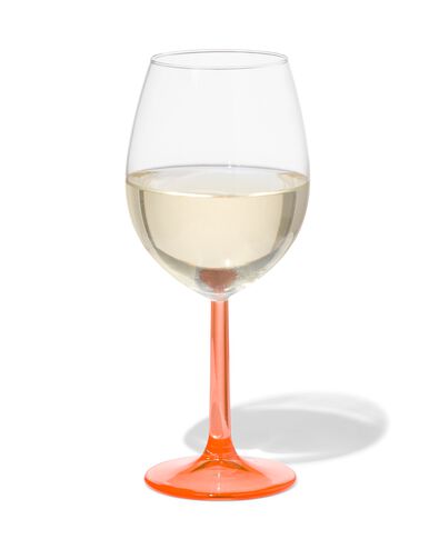 wijnglas 430ml Tafelgenoten glas met koraal - 9401122 - HEMA