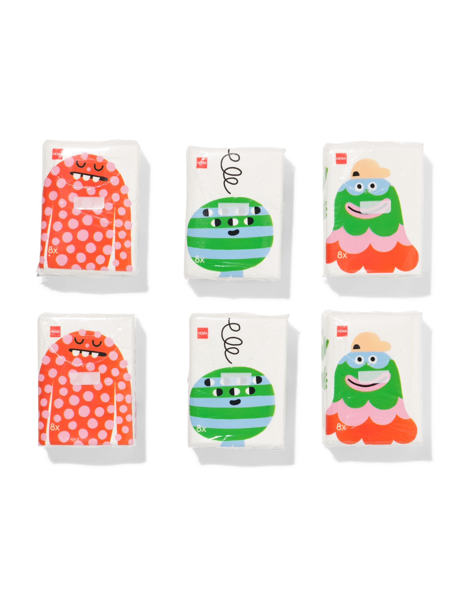 zakdoekjes mini monster  - 11540001 - HEMA