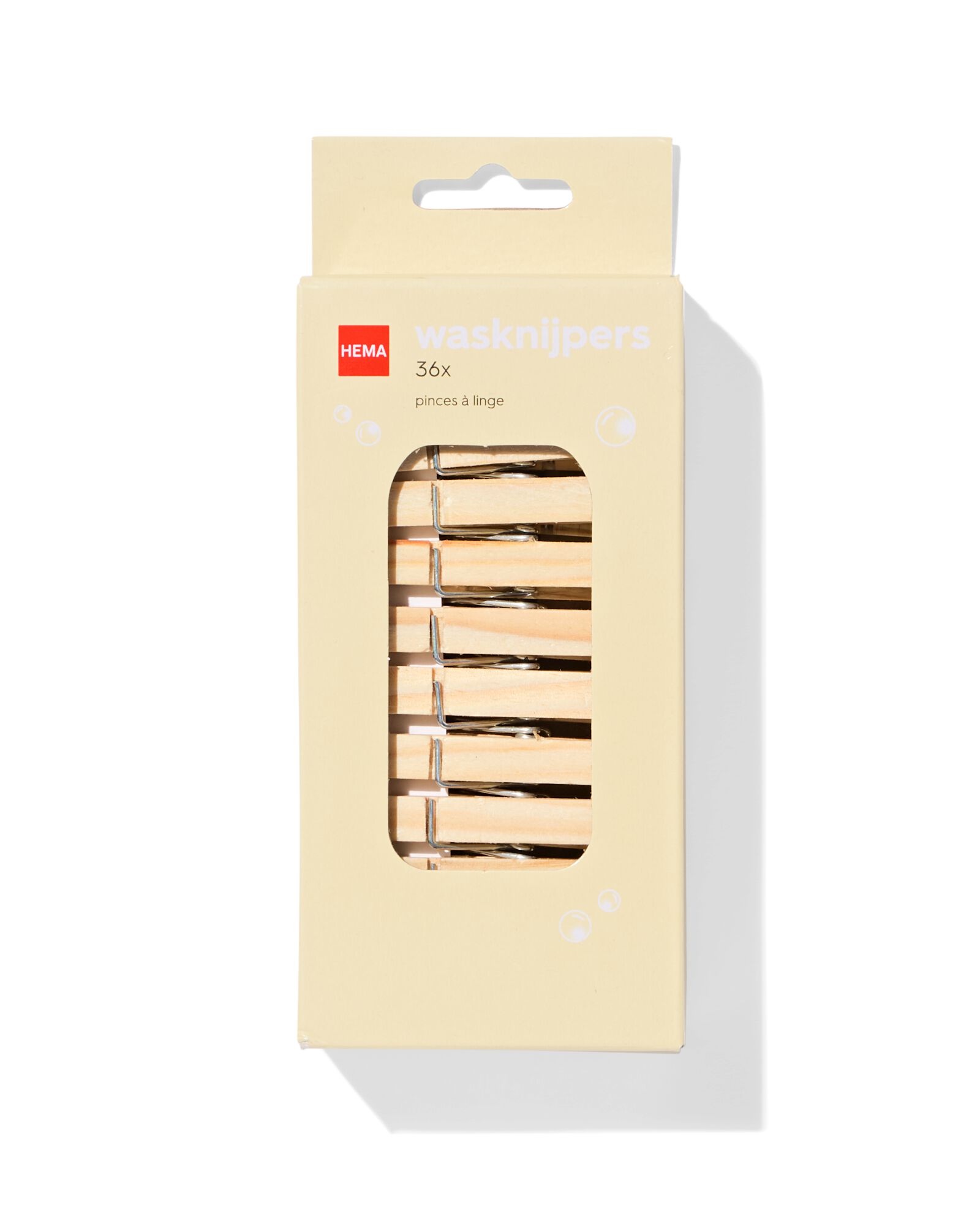 wasknijpers hout - 36 stuks - 20500197 - HEMA