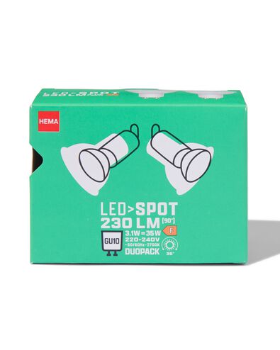 Spot LED GU10 3,1W 230lm - 2 pi&egrave;ces - 20000066 - HEMA