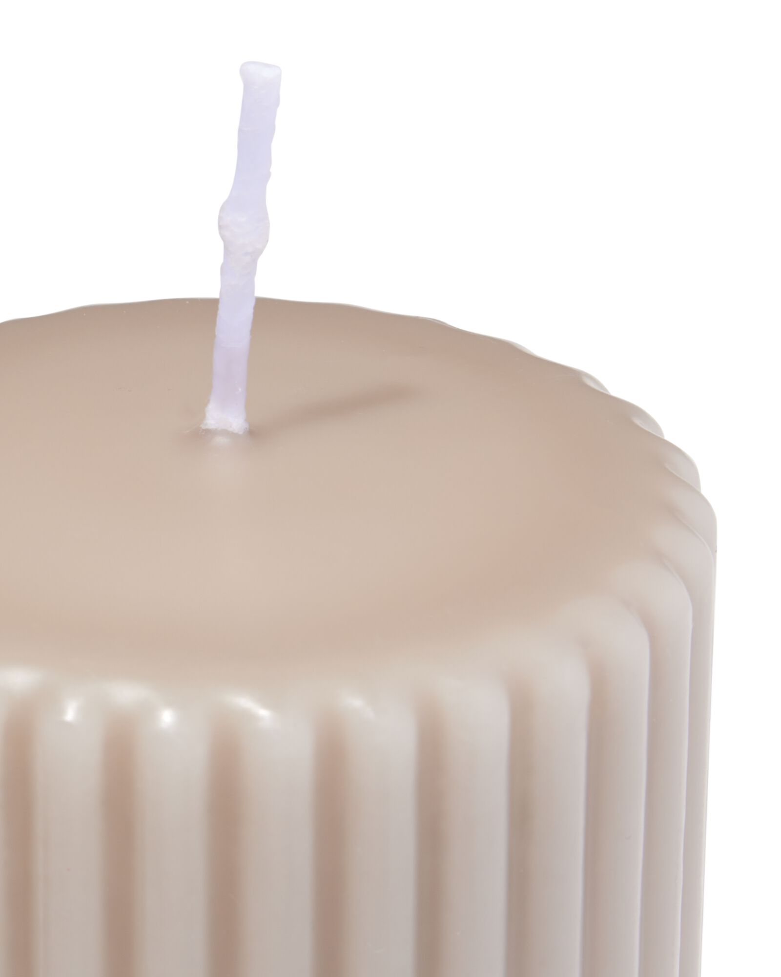 bougie cylindrique nervur&eacute;e naturel 7 x 19 - 13509036 - HEMA