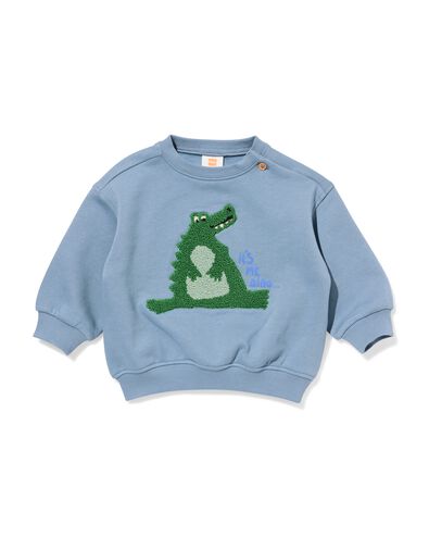 baby sweater krokodil blauw - 33165170BLUE - HEMA