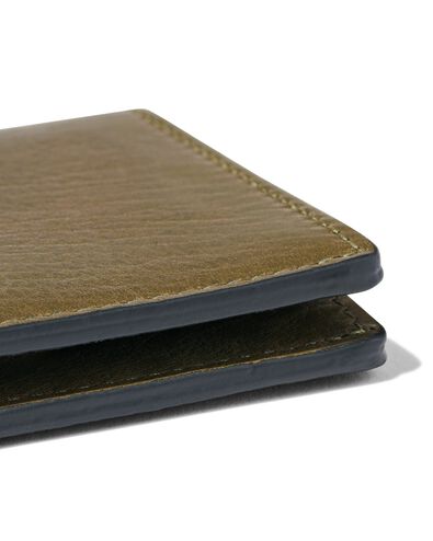 portemonnaie pliant avec fermeture aimantée cuir vert RFID 7x10.5 - 18110042 - HEMA