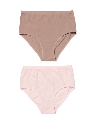 culotte taille haute femme coton fleurs - lot de 2 rose p&acirc;le rose p&acirc;le - 19602244LIGHTPINK - HEMA