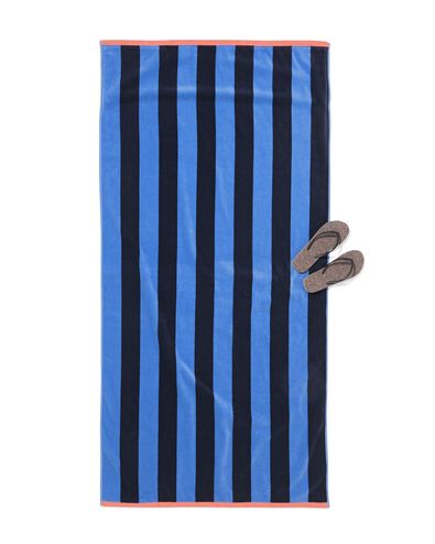 Strandtuch 90 &times; 180 cm Velours gestreift - 5200184 - HEMA