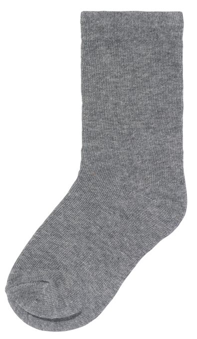 kinder sokken met katoen - 5 paar grijsmelange 23/26 - 4380071 - HEMA