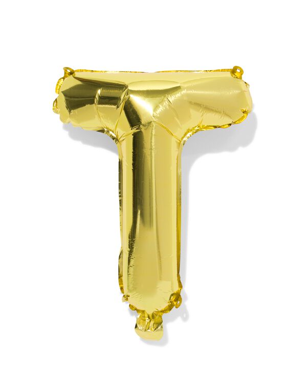 ballon aluminium lettre T 30cm dor&eacute; - 14260050 - HEMA