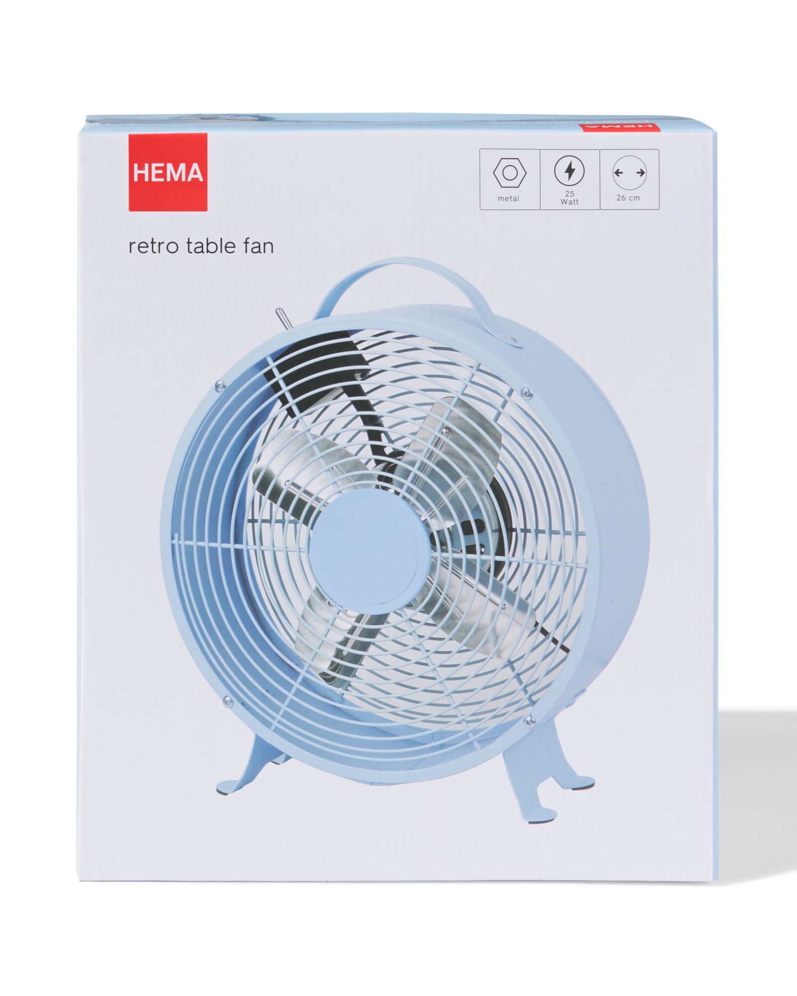 Tischventilator Retro &Oslash;25,8cm in Blau - 80200004 - HEMA