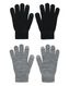 kinderhandschoenen met touchscreen - 2 paar zwart 98/116 - 16700361 - HEMA