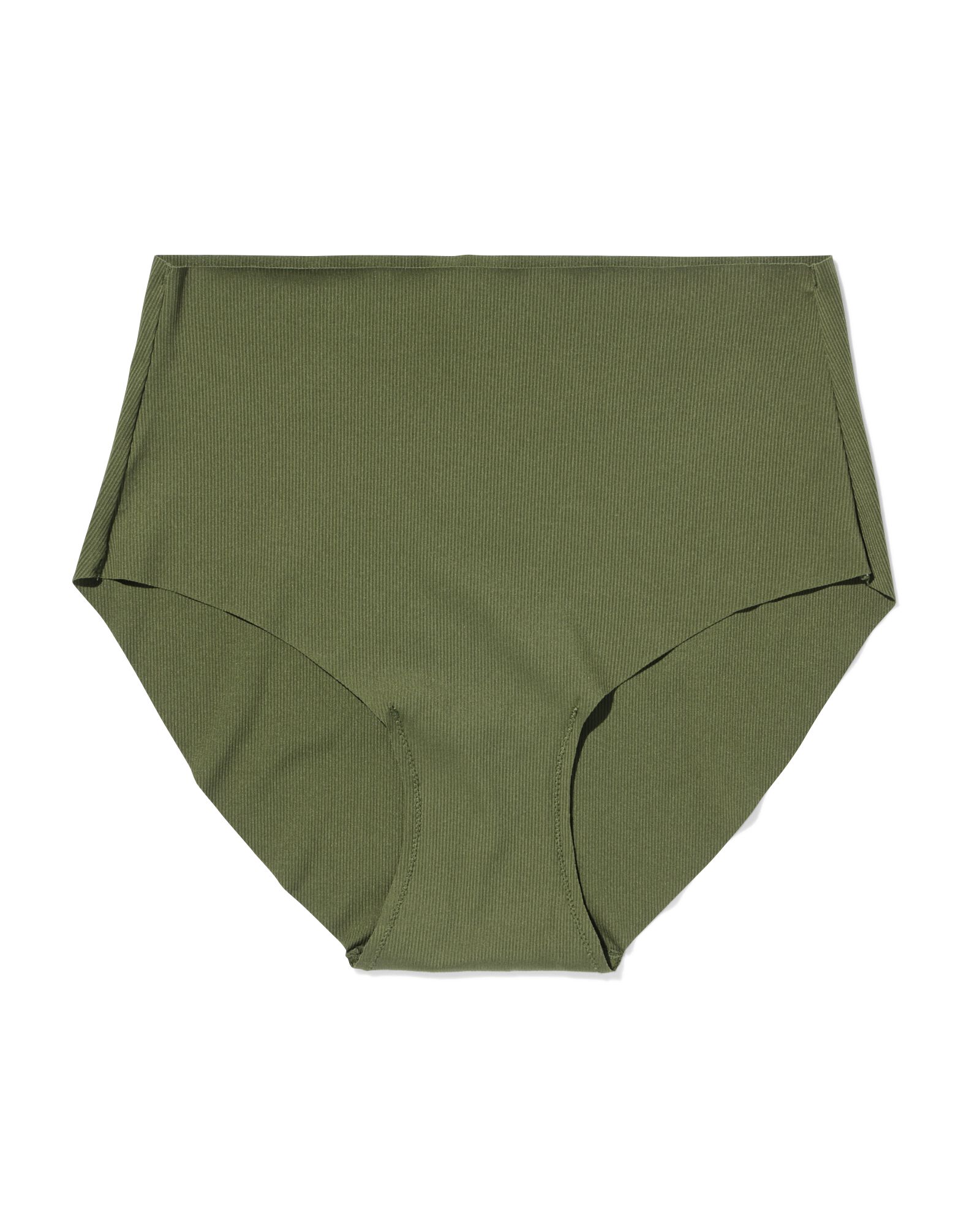 slip femme taille haute microfibre c&ocirc;tel&eacute; confort ultime vert fonc&eacute; - 19602705DARKGREEN - HEMA