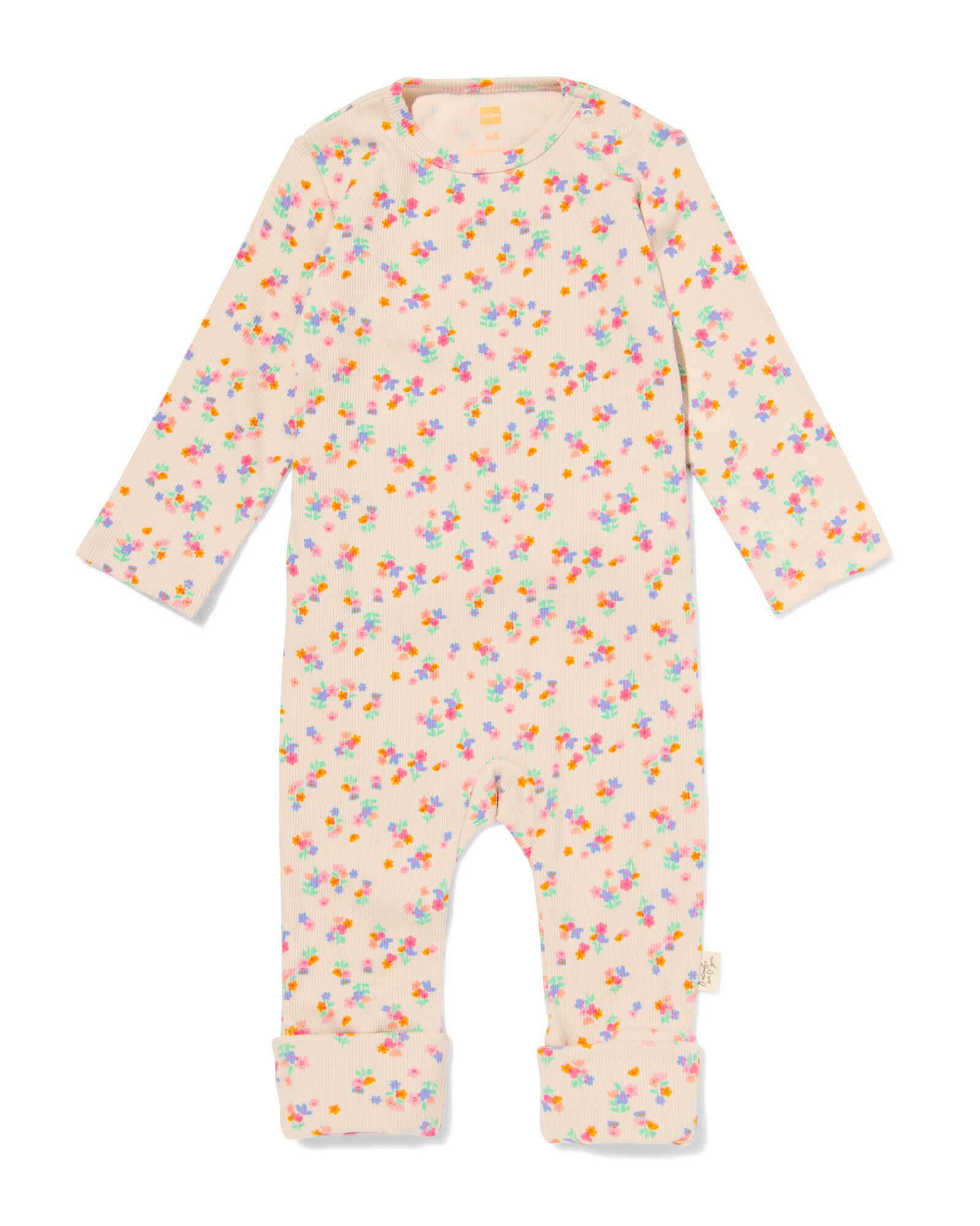 newborn meegroei jumpsuit bloemen blauw blauw - 33439520BLUE - HEMA