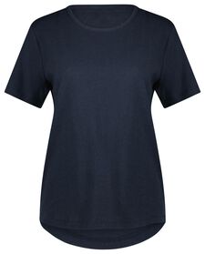 Damen-T-Shirt Annie, Leinen/Baumwolle dunkelblau dunkelblau - 1000027859 - HEMA
