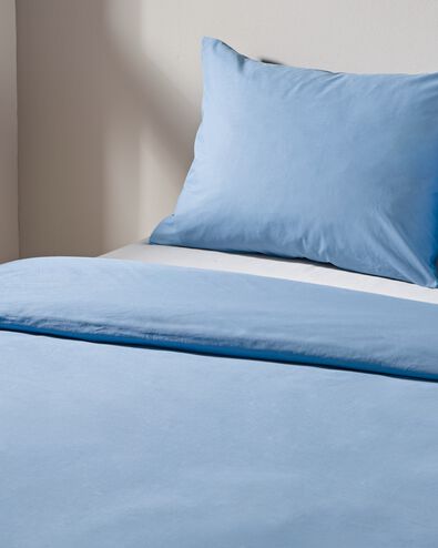 housse de couette en coton doux 140x200/220 bleu glacier - 5790137 - HEMA