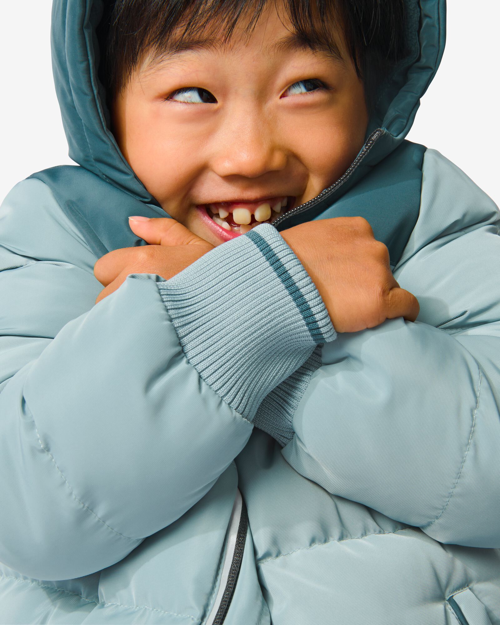 manteau enfant avec capuche bleu bleu - 1000032465 - HEMA