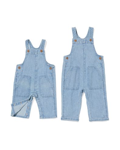 Baby-Latzhose, gestreift jeansfarben jeansfarben - 33184870DENIM - HEMA