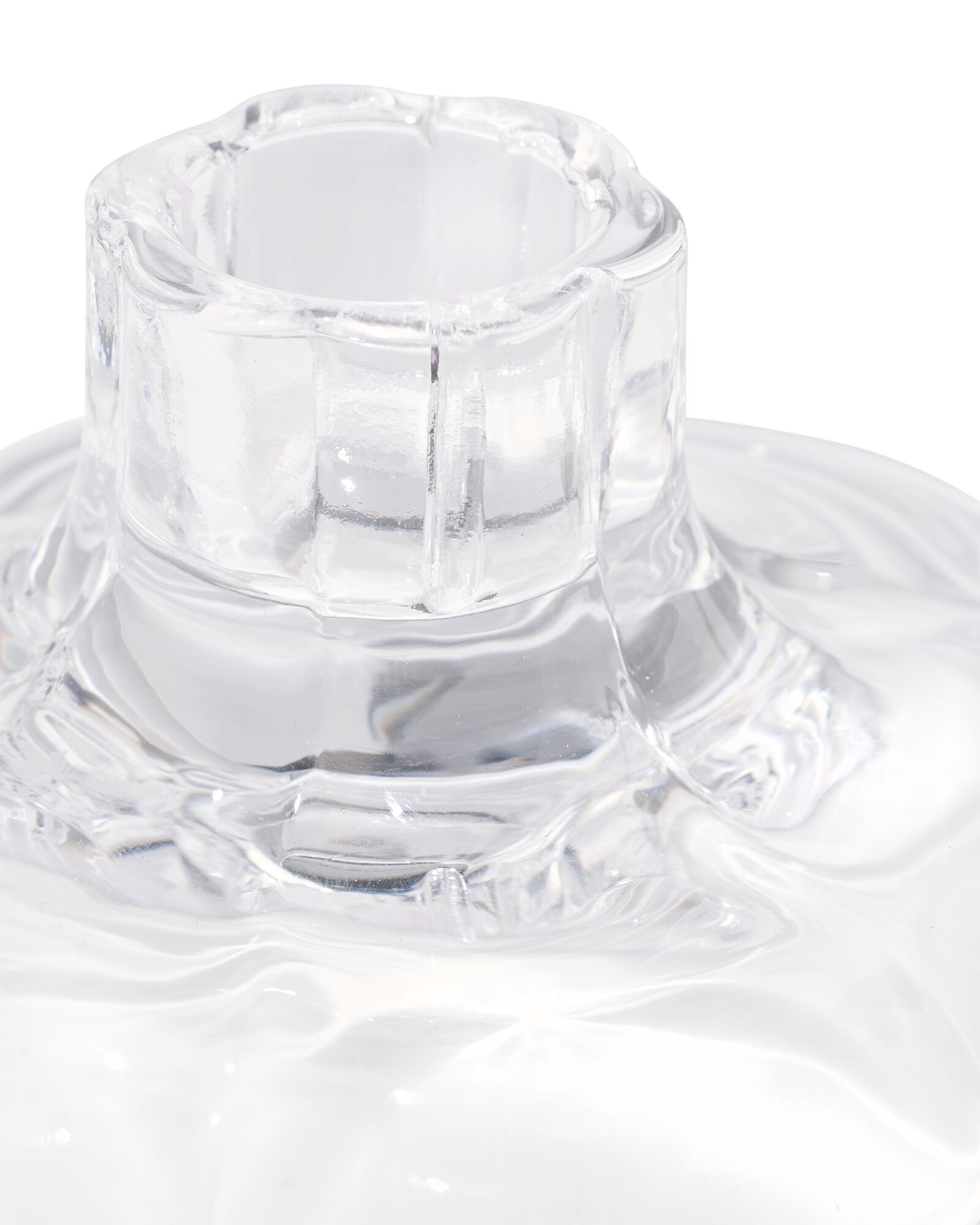 bougeoir 9,7x5 cm verre transparent fleur - 13325027 - HEMA