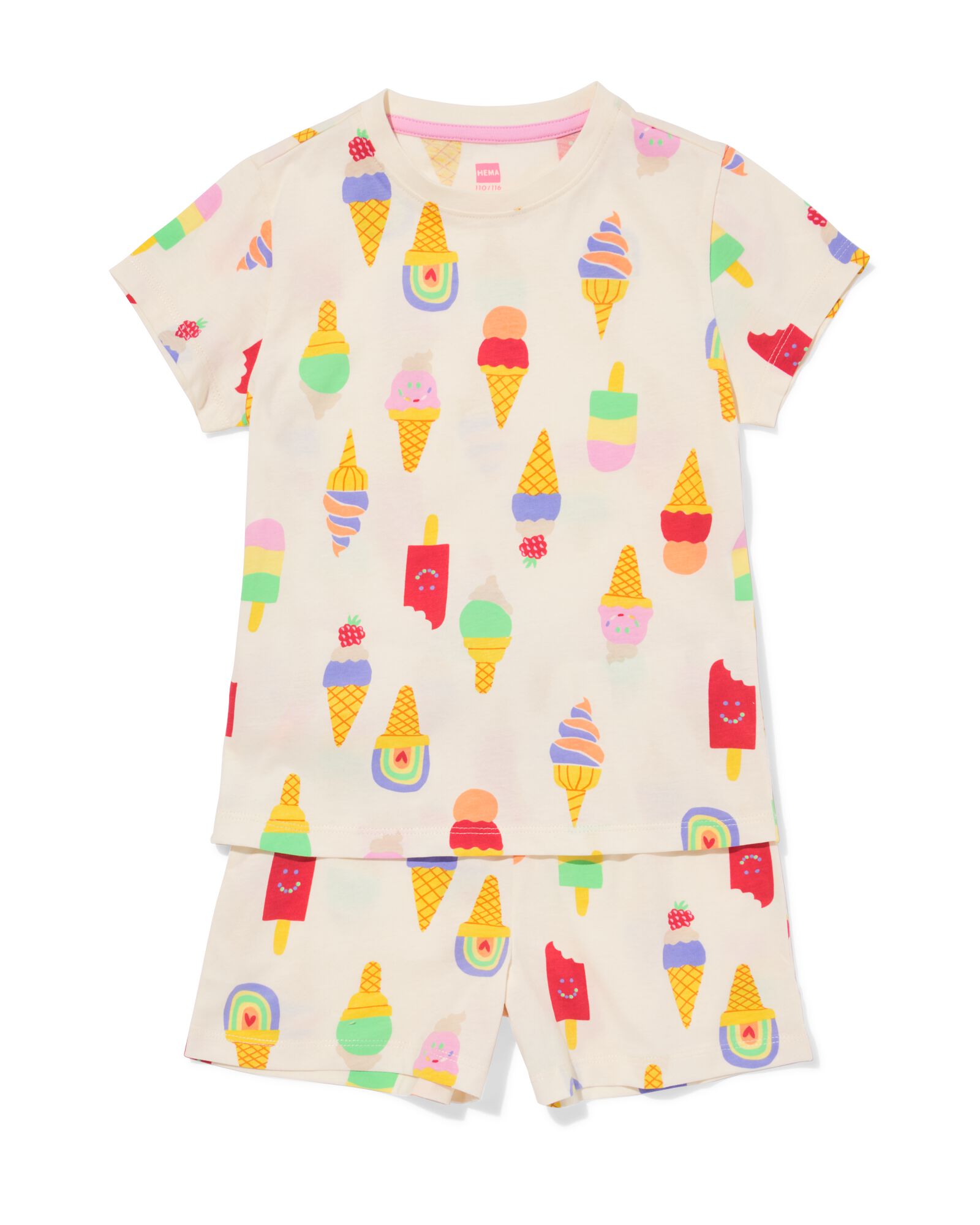 pyjacourt enfant coton stretch glaces blanc cass&eacute; - 23099980OFFWHITE - HEMA