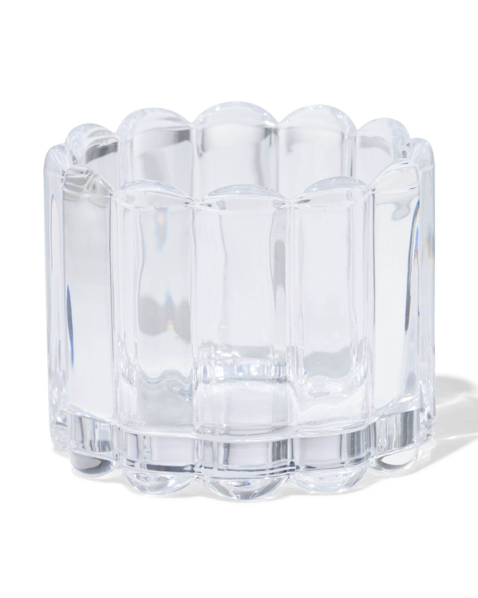 verre pour bougie parfum&eacute;e ⌀12x10cm nervur&eacute; transparent - 13507548 - HEMA