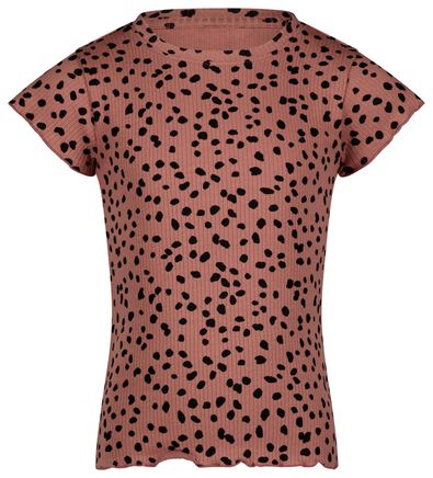 Kinder-T-Shirt, gerippt rosa - 1000027651 - HEMA