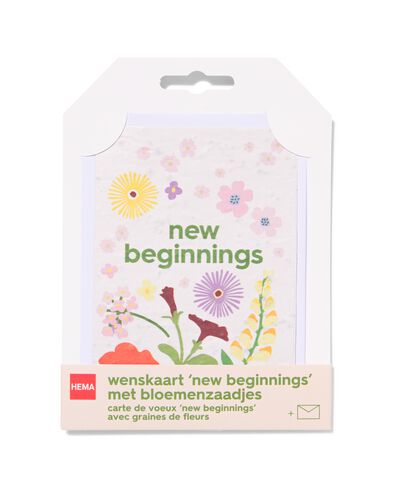 Gl&uuml;ckwunschkarte &bdquo;new beginnings&ldquo; mit Saatgut - 41800632 - HEMA