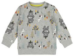 Baby-Sweatshirt, feiernde Tiere grau grau - 1000021812 - HEMA