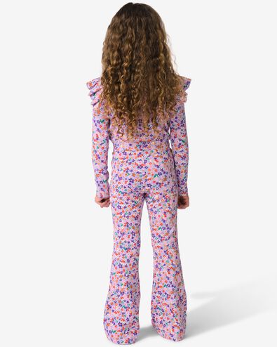 legging pour enfants coupe évasée côtelé à fleurs lavande lavande - 30825014LAVENDER - HEMA