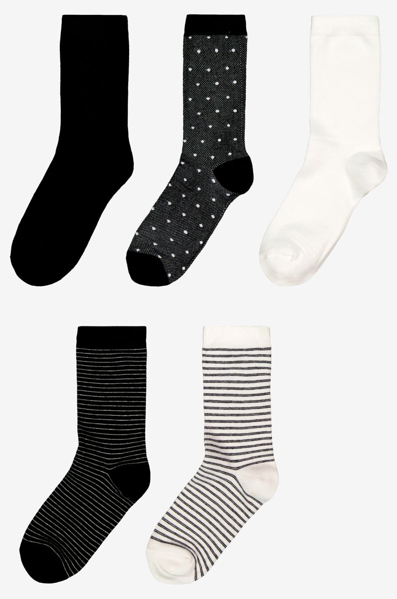 chaussettes femme - 5 paires noir noir - 1000026995 - HEMA