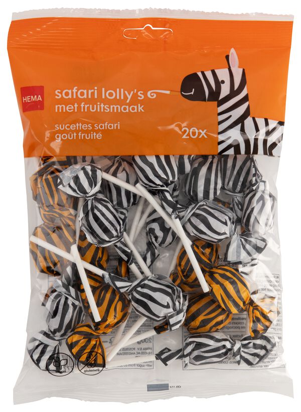 lollys safari met fruitsmaak - 20 stuks - 10200040 - HEMA