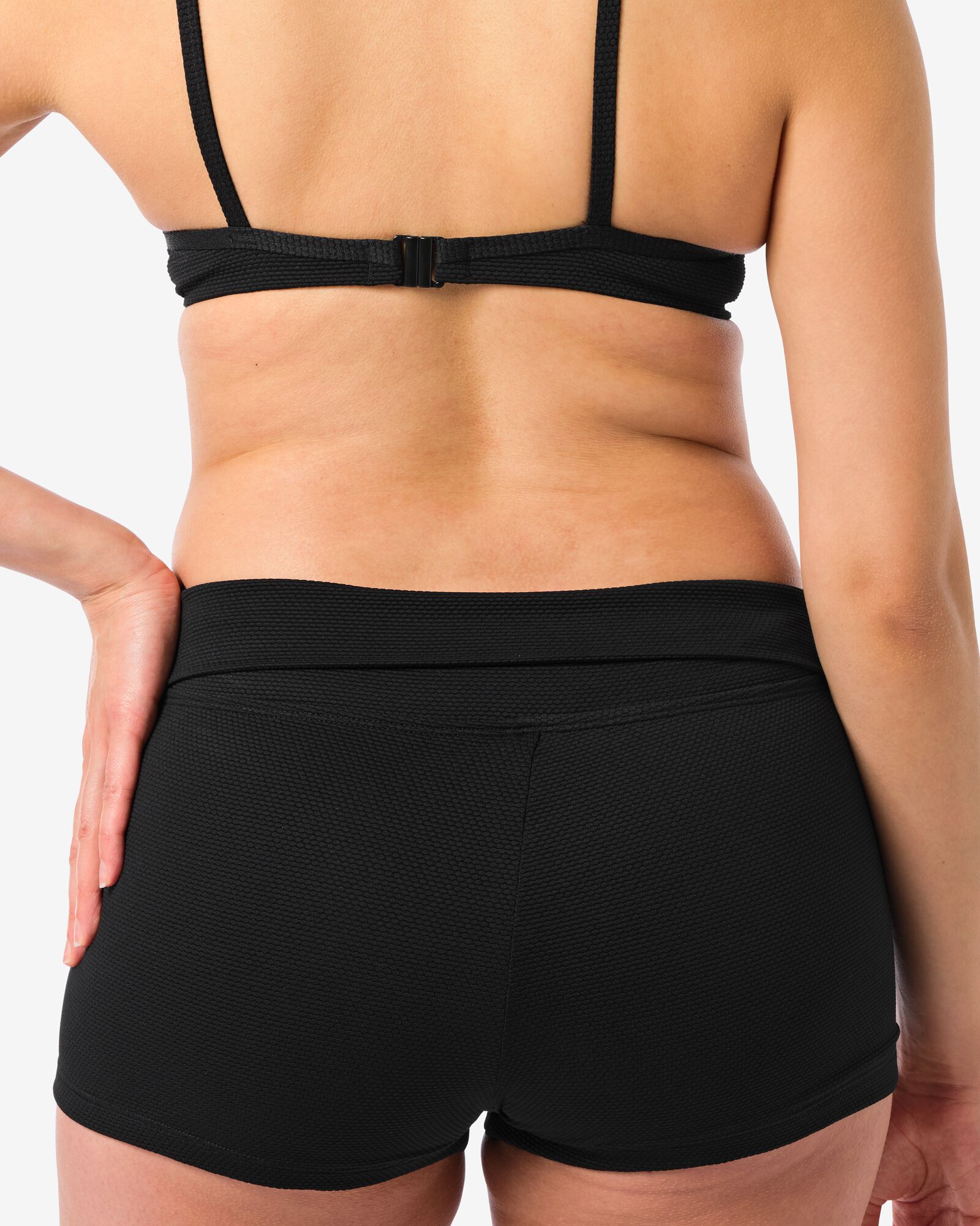 Damen Bikinishorts mit Umschlagbund schwarz schwarz - 22351580BLACK - HEMA