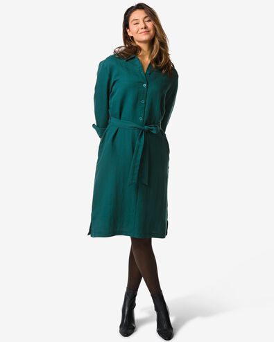 Damenkleid Inez, Blusenkleid dunkelgr&uuml;n dunkelgr&uuml;n - 36207350DARKGREEN - HEMA