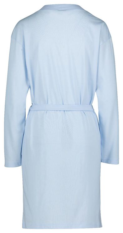peignoir femme coton bleu clair - 1000019762 - HEMA