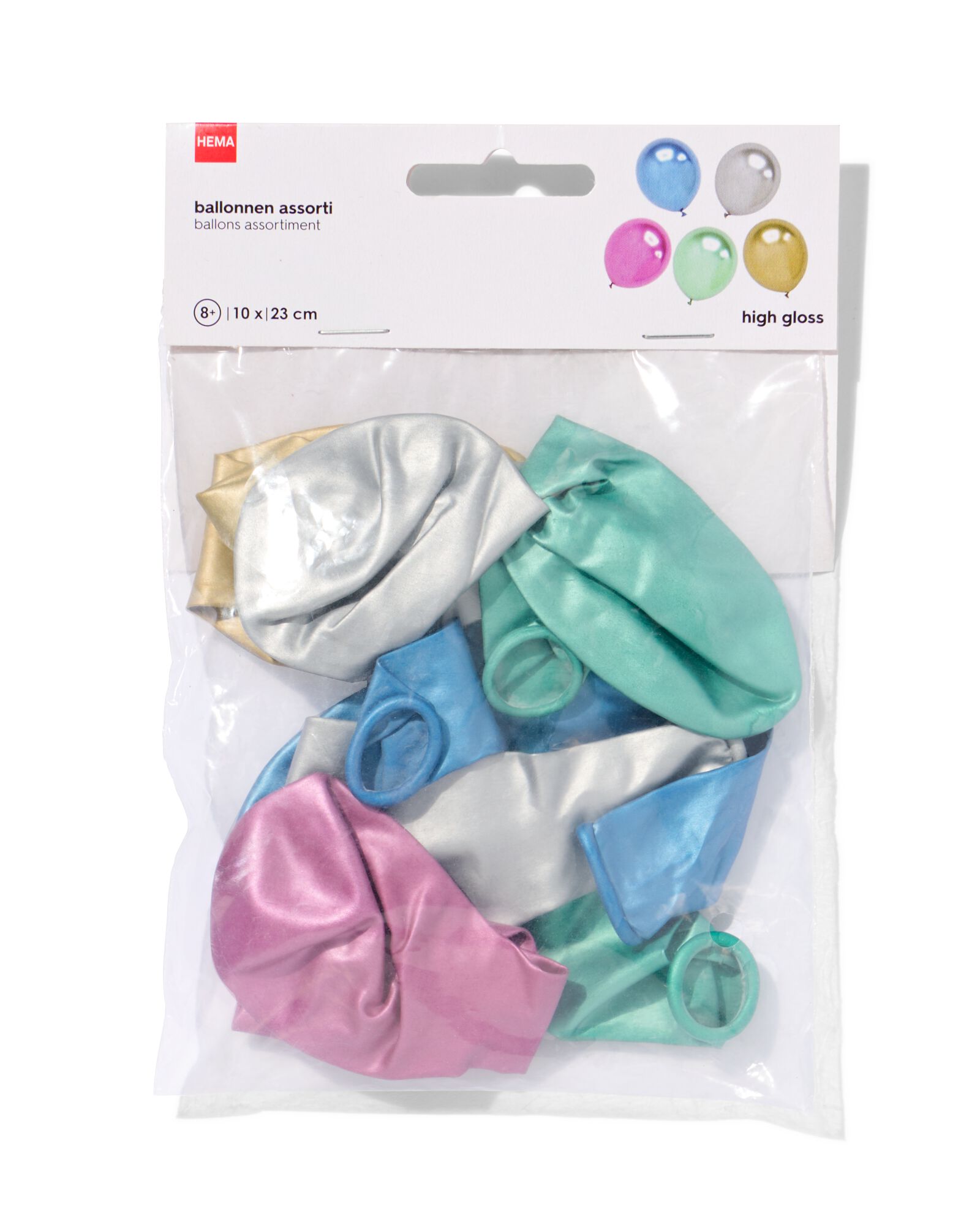 ballons &Oslash;23cm brillant - 10 pi&egrave;ces - 14250024 - HEMA