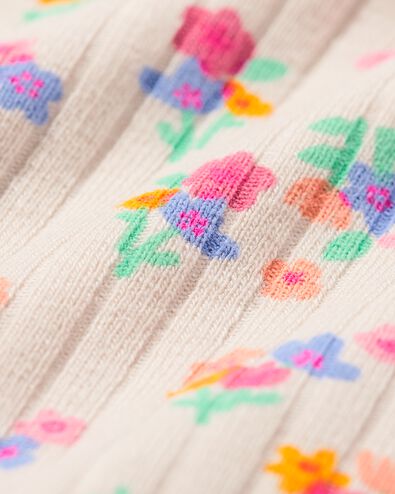 newborn meegroei overslagromper rib bloemen &eacute;cru &eacute;cru - 33437920ECRU - HEMA