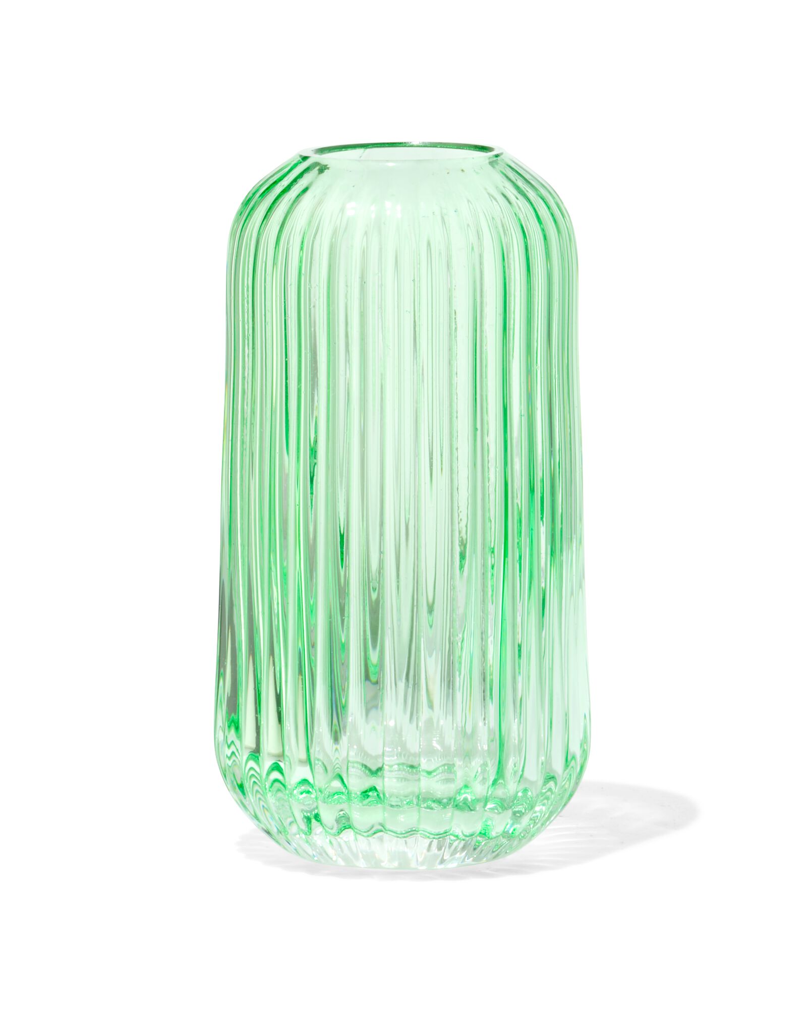 Vase f&uuml;r Duftst&auml;bchen, ⌀ 5,5 x 11 cm, Glas, gerippt, gr&uuml;n - 13507530 - HEMA