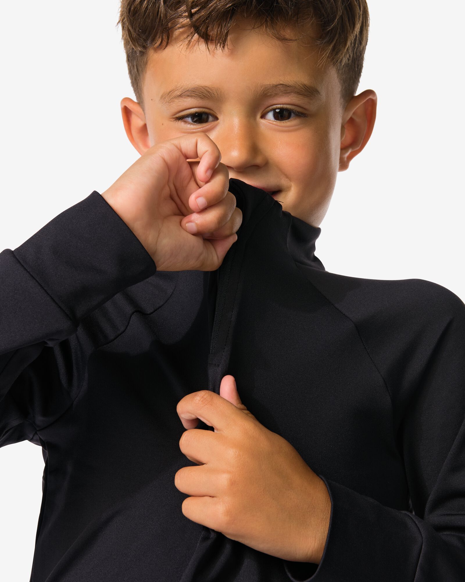 kinder fleeceshirt extra warm zwart zwart - 30670129BLACK - HEMA