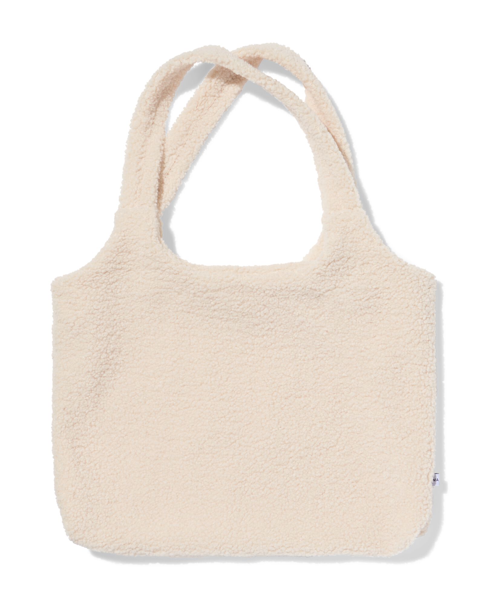 schoudertas 50x37cm teddy cr&egrave;me  - 61100251 - HEMA