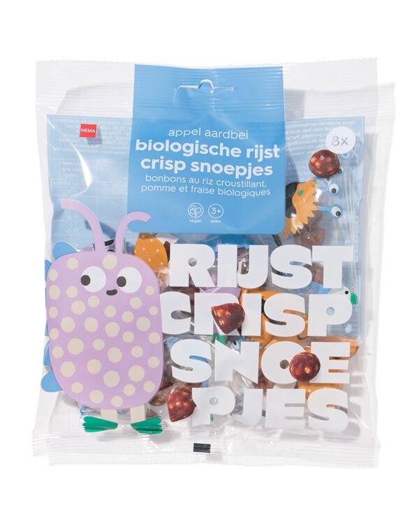 bonbons bio riz croustillant pomme-fraise sachet &agrave; partager - 8 pi&egrave;ces - 10250032 - HEMA