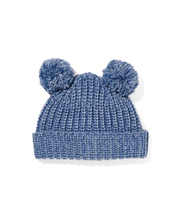 bonnet b&eacute;b&eacute; pompon bleu bleu - 33200375BLUE - HEMA