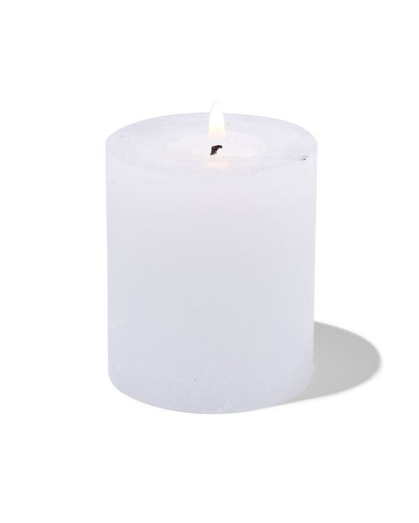 Kerzen, rustikal weiß weiß - 1000015386 - HEMA