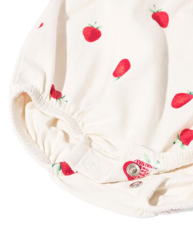 newborn jumpsuit aardbeien gebroken wit gebroken wit - 33499510OFFWHITE - HEMA