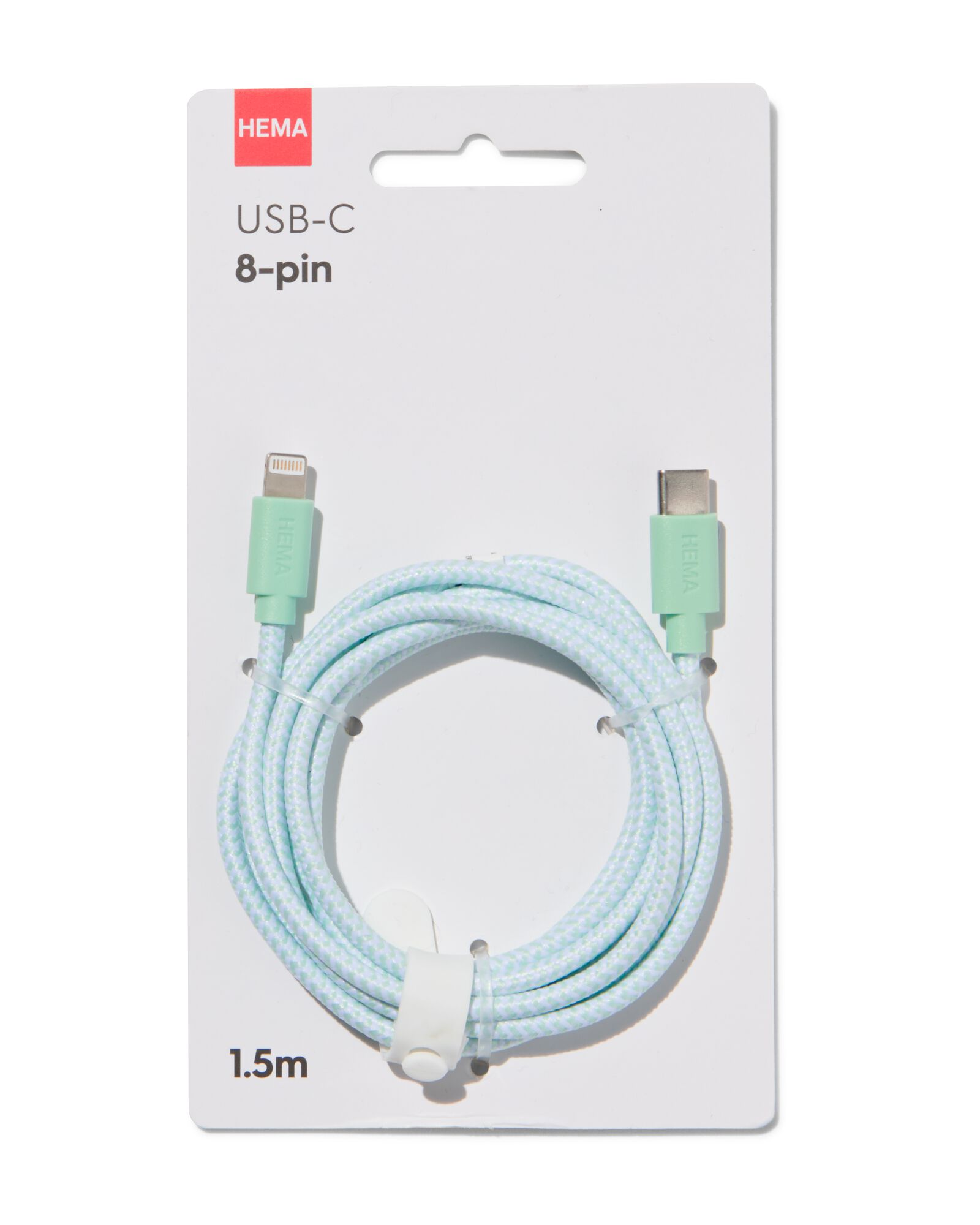 Ladekabel, USB-C/achtpolig, 1.5 m - 39630174 - HEMA