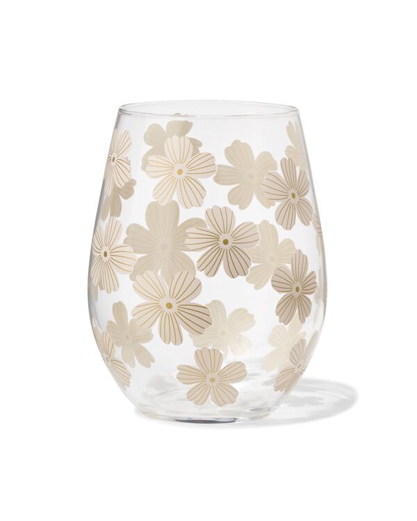 verre 550 ml fleurs - 60100530 - HEMA
