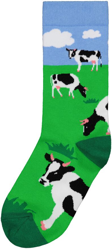 chaussettes avec coton hi there vert 39/42 - 4103492 - HEMA