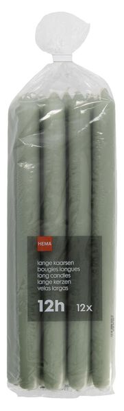 12er-Pack lange Haushaltskerzen, Ø 2.2 x 29 cm, hellgrün hellgrün 2.2 x 29 - 13503167 - HEMA