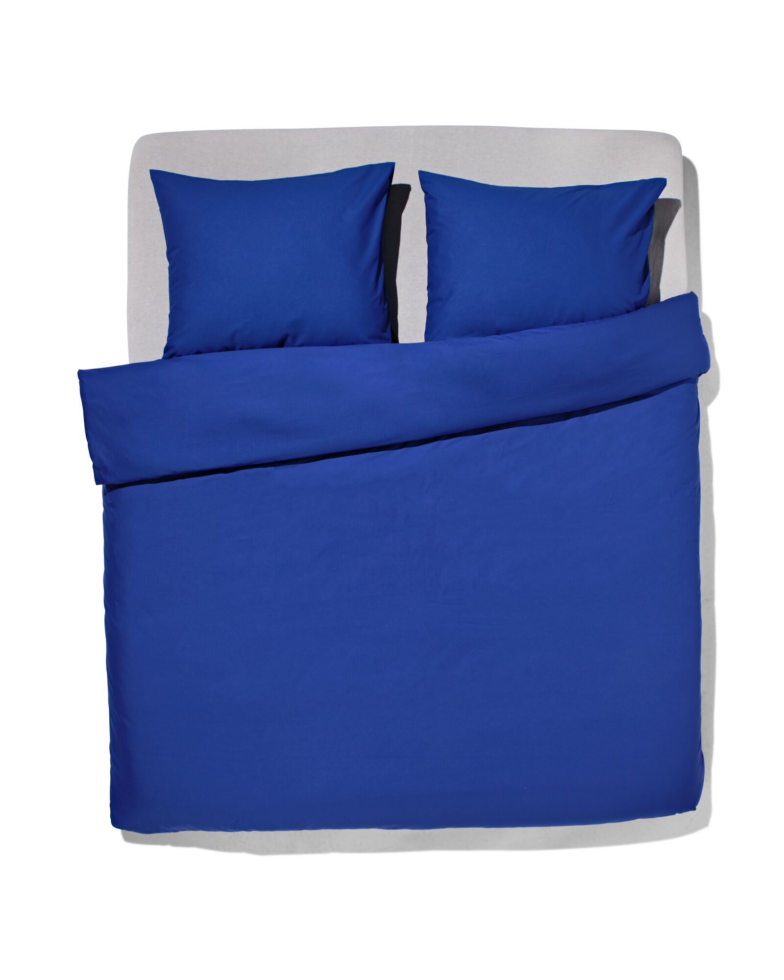 housse de couette 200x200/220cm en coton doux bleu cobalt - 5750062 - HEMA