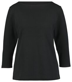 Damen-Shirt, Struktur schwarz schwarz - 1000023713 - HEMA