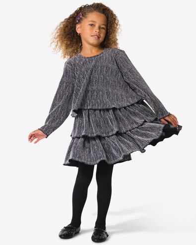 kinderjurk ruffle zwart zwart - 30835008BLACK - HEMA