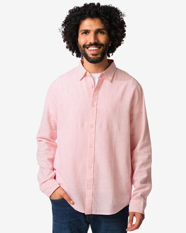 Herren-Oberhemd Louis, gestreift hellrosa hellrosa - 2131770LIGHTPINK - HEMA